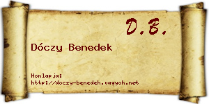 Dóczy Benedek névjegykártya