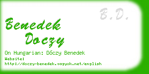 benedek doczy business card